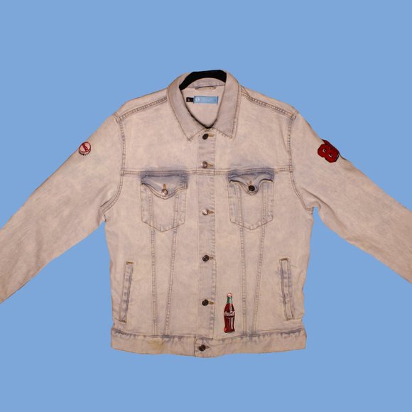 1 of 1 Coca - Cola Jean Jacket Handmadw - Picture 8 of 9
